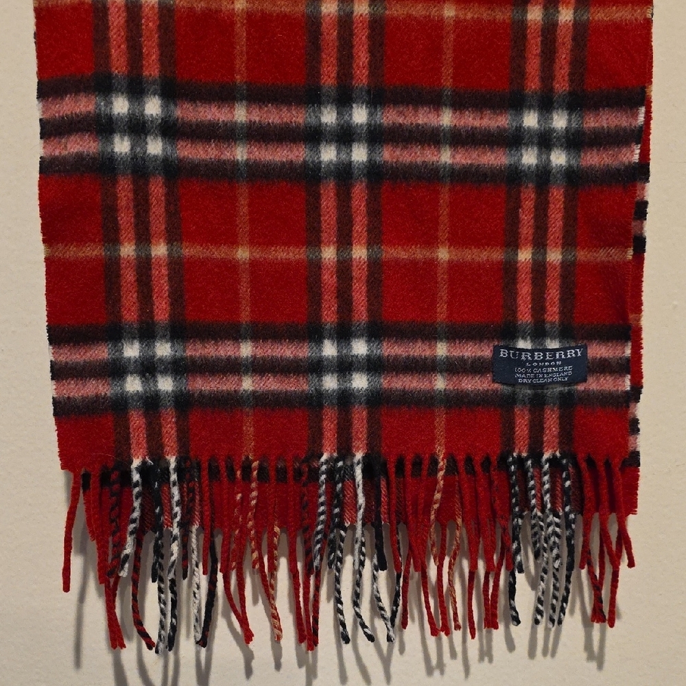 Burberry Classic Red and Black Checkered Scarf - Picture 3 of 7